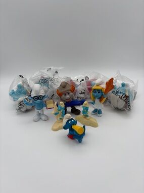 Smurfs Figure Lot • 2024 BK Sealed + 2014/2017 McD Toys + 1983 Vintage Schleich